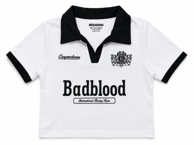Black Contrast Crop Tee - Front