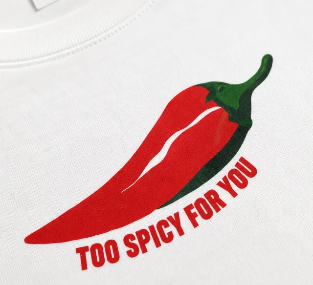 Red Chili Graphic Crop Tee - Front Close-Up