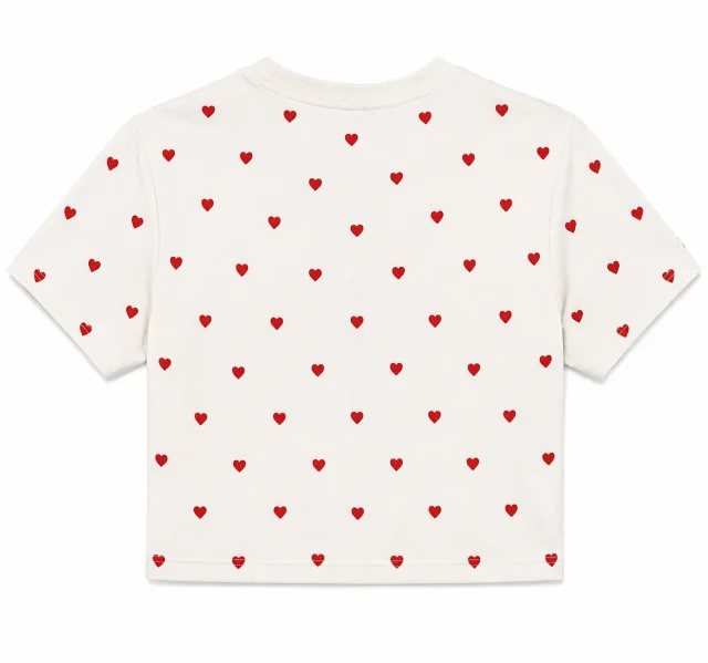 White Heart Crop Tee - Back