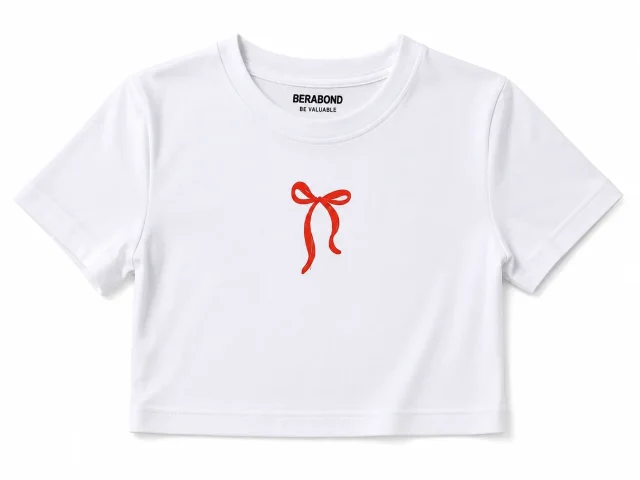 Red Bow Crop Tee - Front