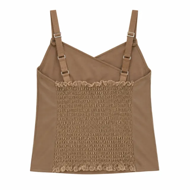 Faux Leather Asymmetric Zip Top - Back