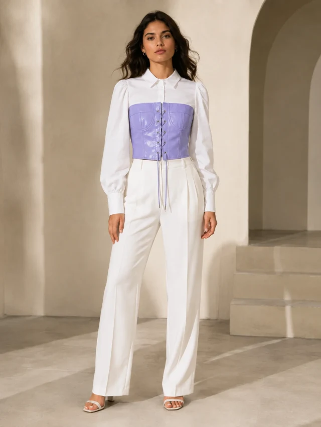 XINVORA Corset Shirt Top - Lavender - Photo 6