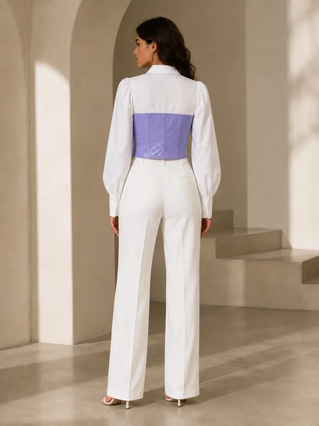 XINVORA Corset Shirt Top - Lavender - Photo 5