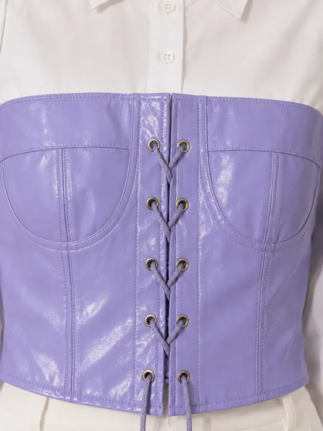 XINVORA Corset Shirt Top - Lavender - Photo 3