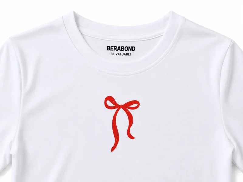 Red Bow Crop Tee - Front Close-Up