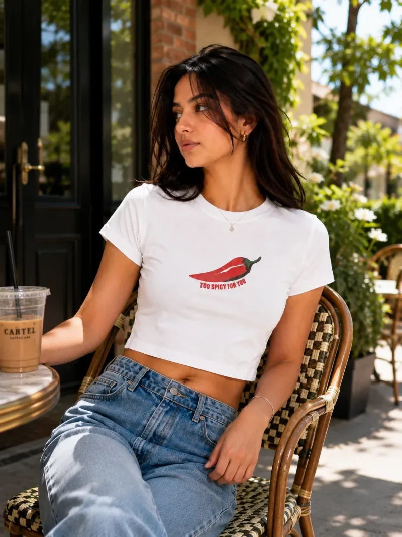 Red Chili Graphic Crop Tee - Lifestyle