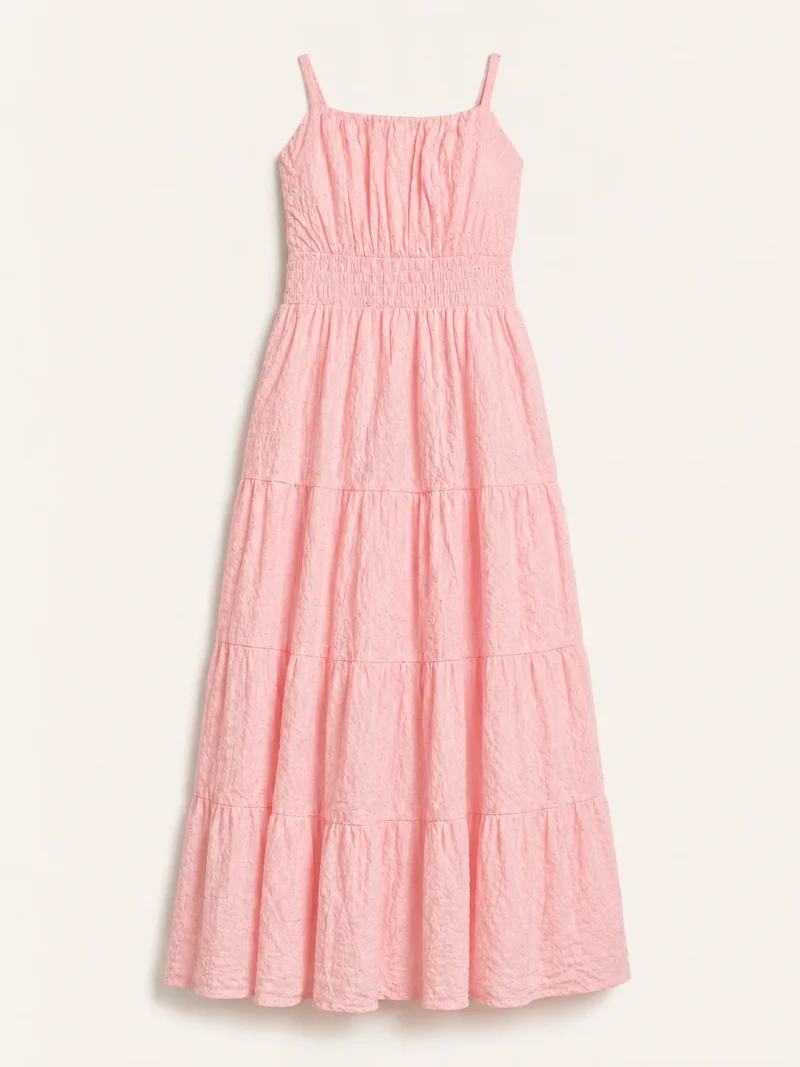 Blush Pink Tiered Maxi Dress - Front