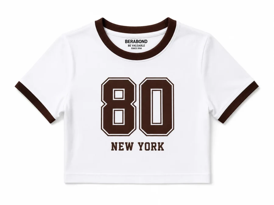 NY 80 Graphic Crop Tee - Front