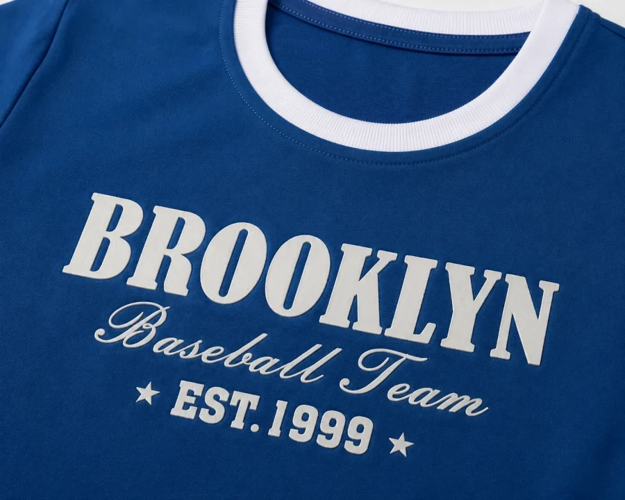 Blue Brooklyn Crop Tee - Front Close-Up