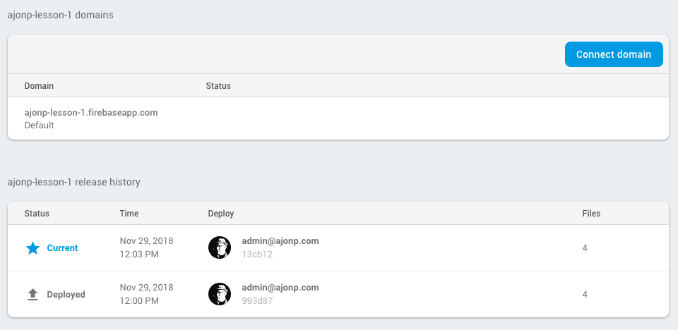 Firebase Hosting Files