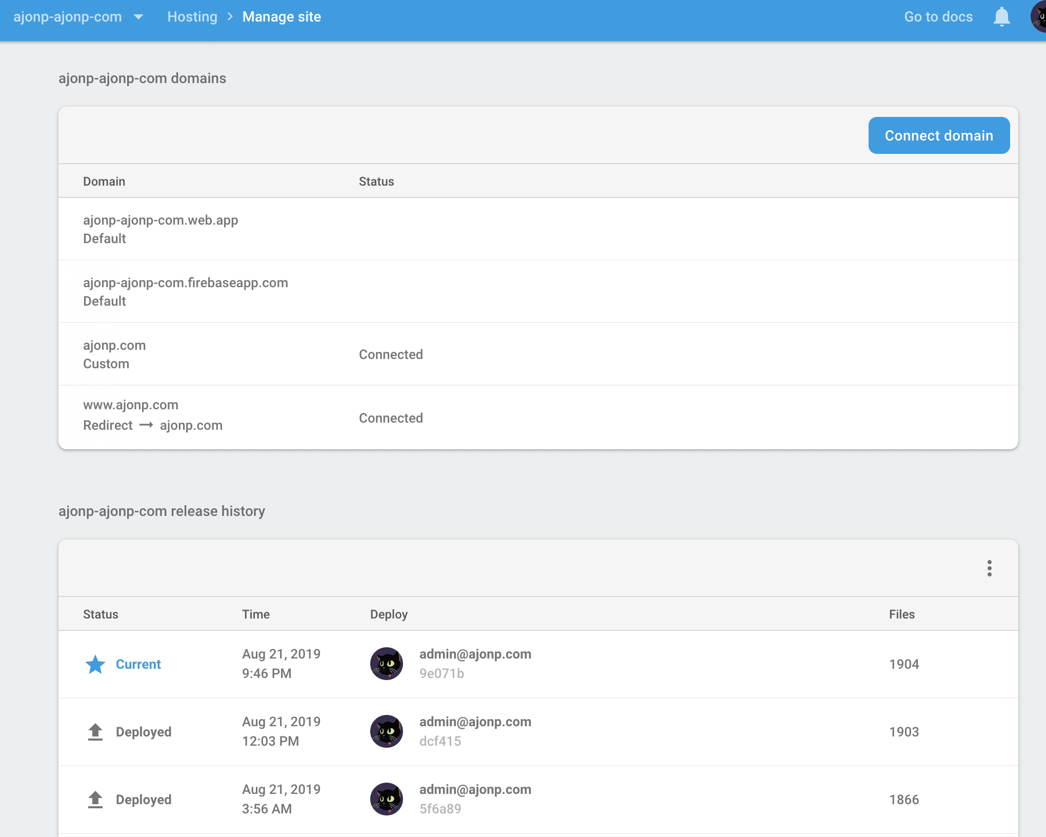 Firebase Hosting Version Settings 5 Firebase hosting manage site