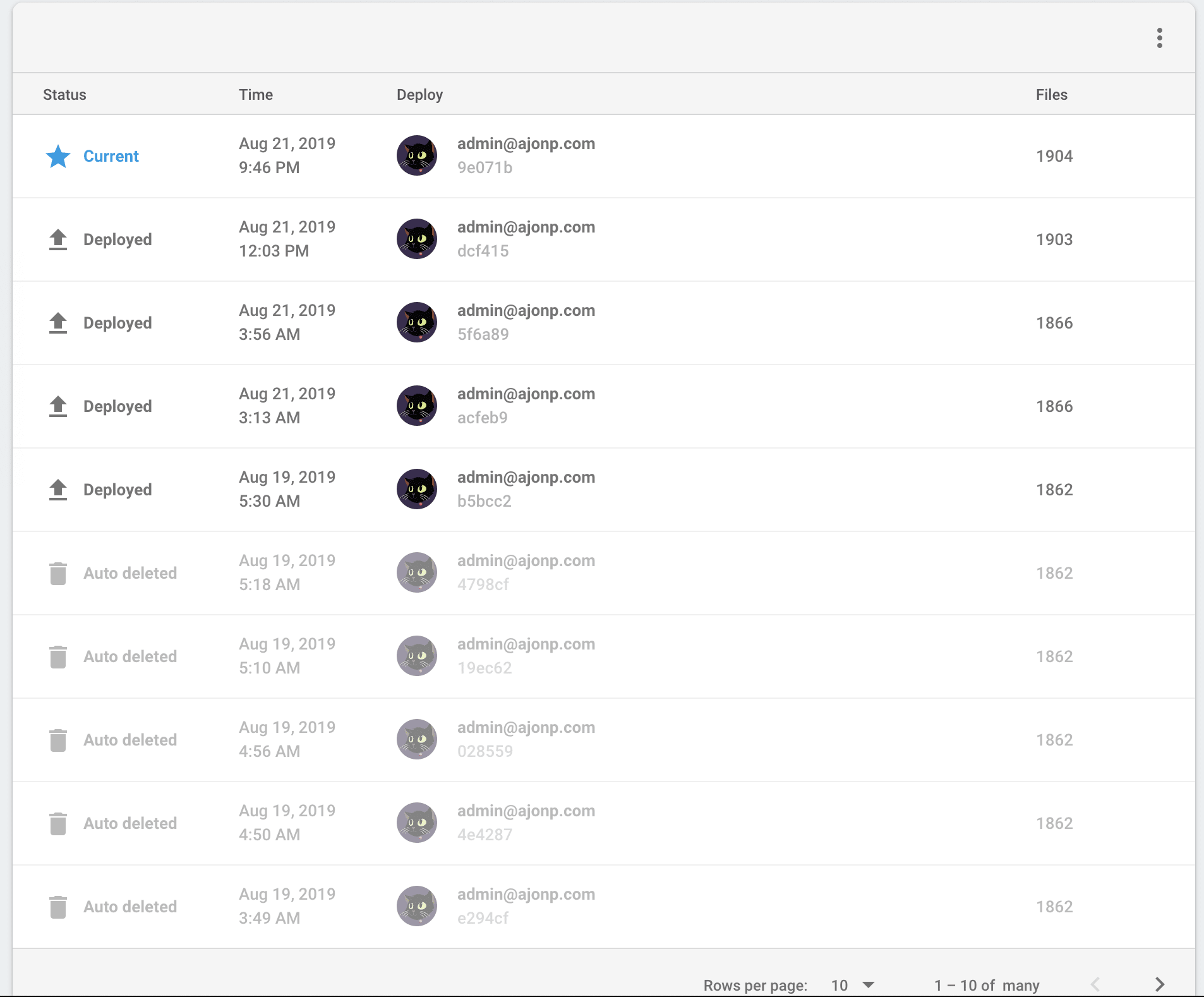 Firebase Hosting Version Settings 8 Auto Delete Indicator
