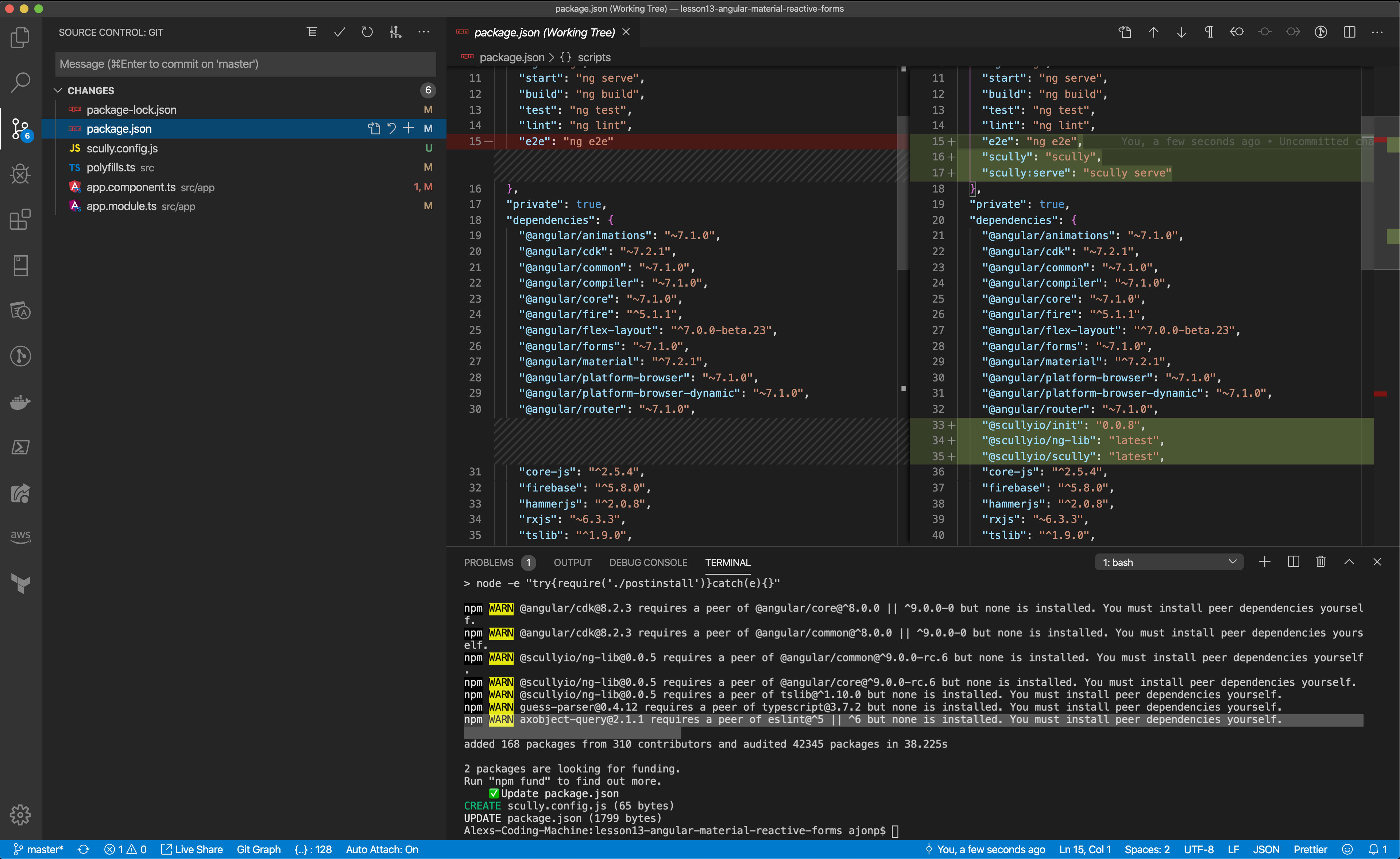 Scully.io - Anguler Static Site Generator 2 package.json