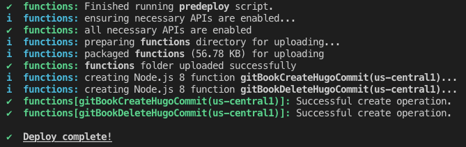 Use Firestore to Build Hugo Content 31 Successfully Deploy Functions