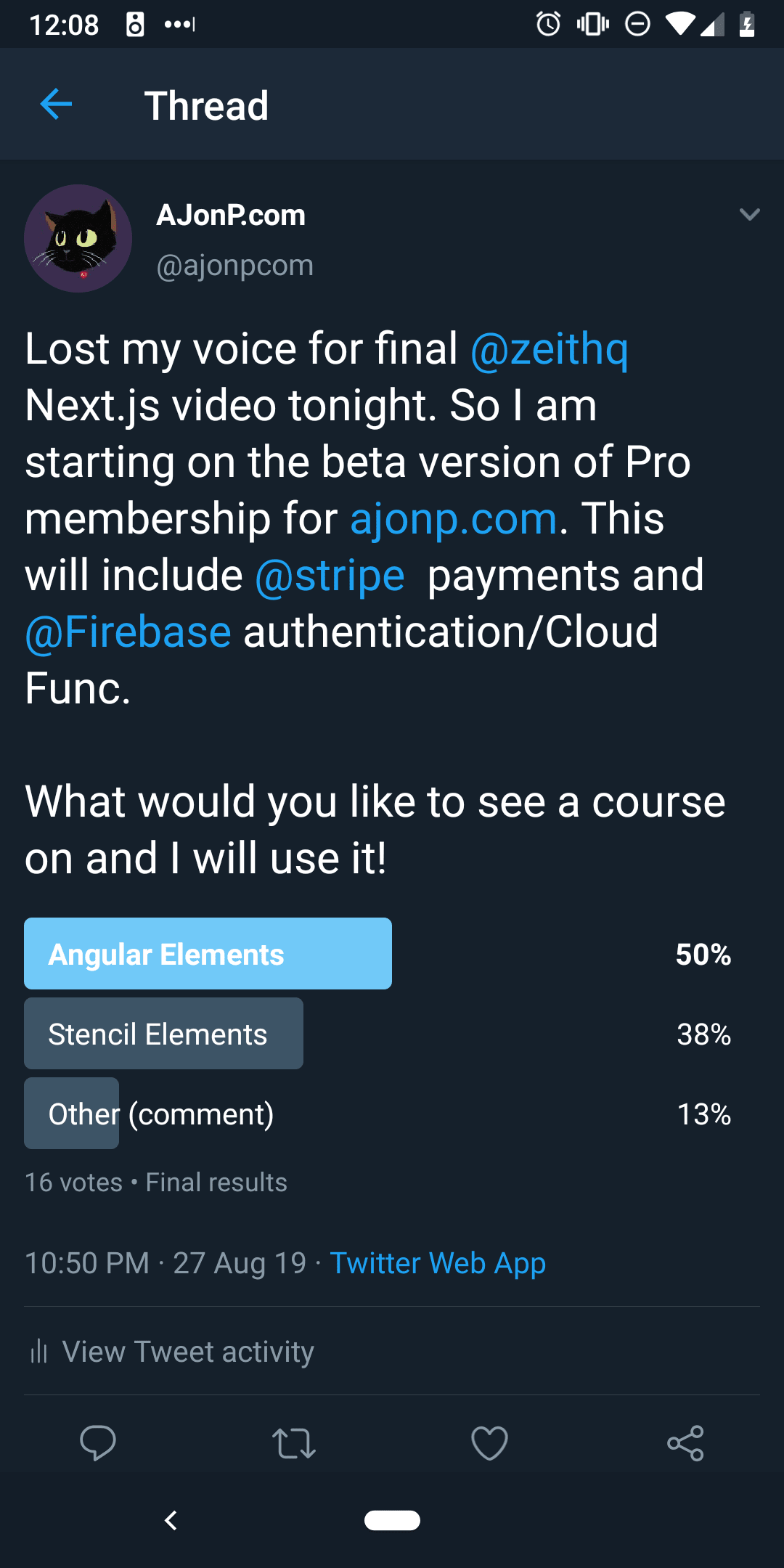 Adding Angular Components to your static site 2 Twitter Poll