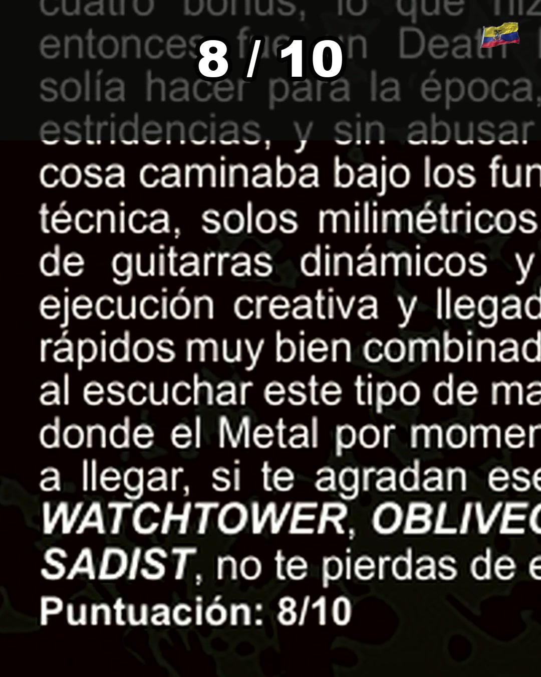 Icon of Sin Scores 8/10 in Ecuador