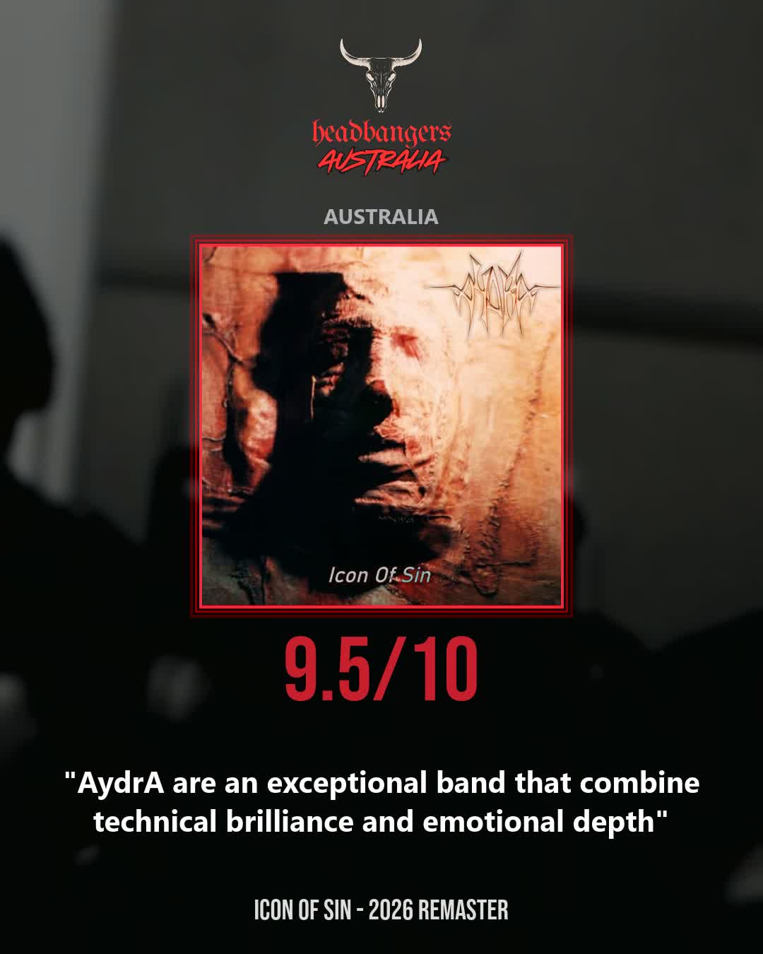 Icon of Sin Reissue Scores 9.5/10 in Australia