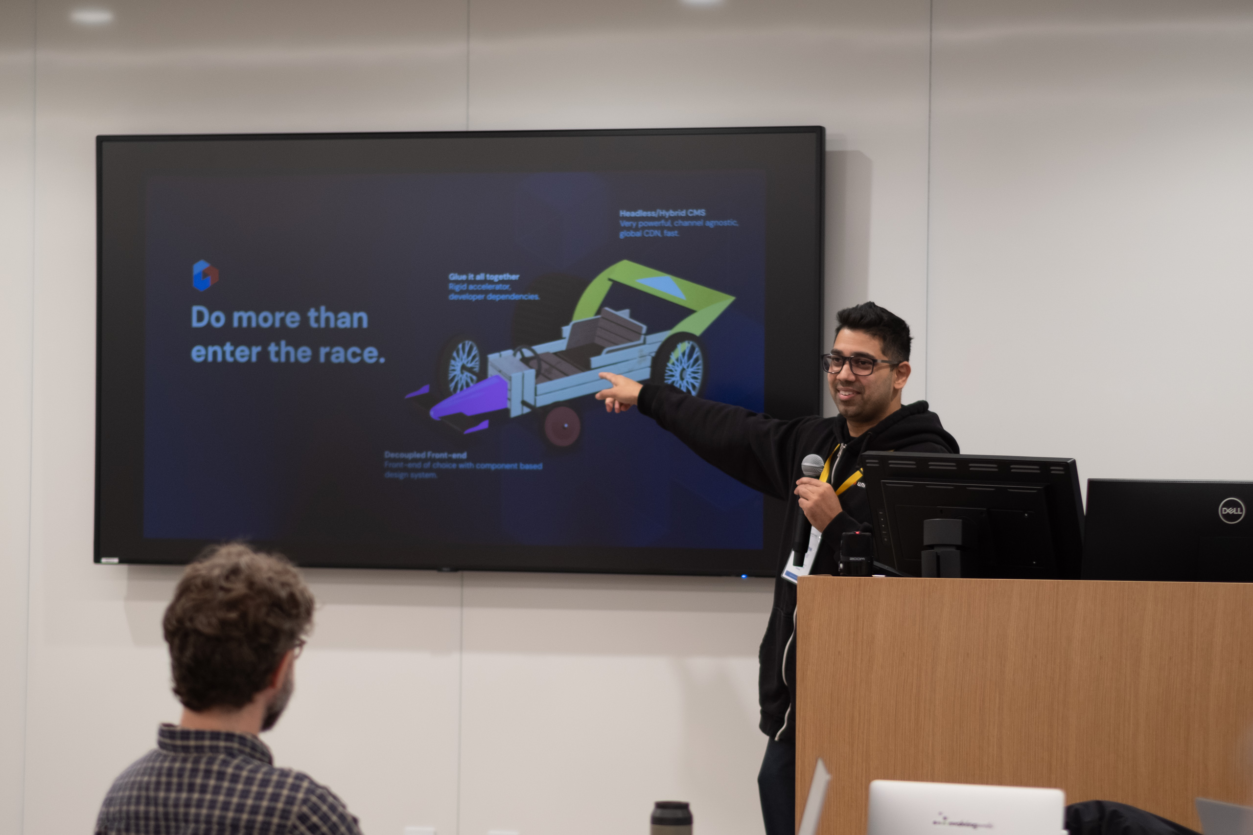 Andrew Kumar presenting about the competitive landscape of digital business