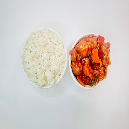 Steamed Rice & Meat Combo