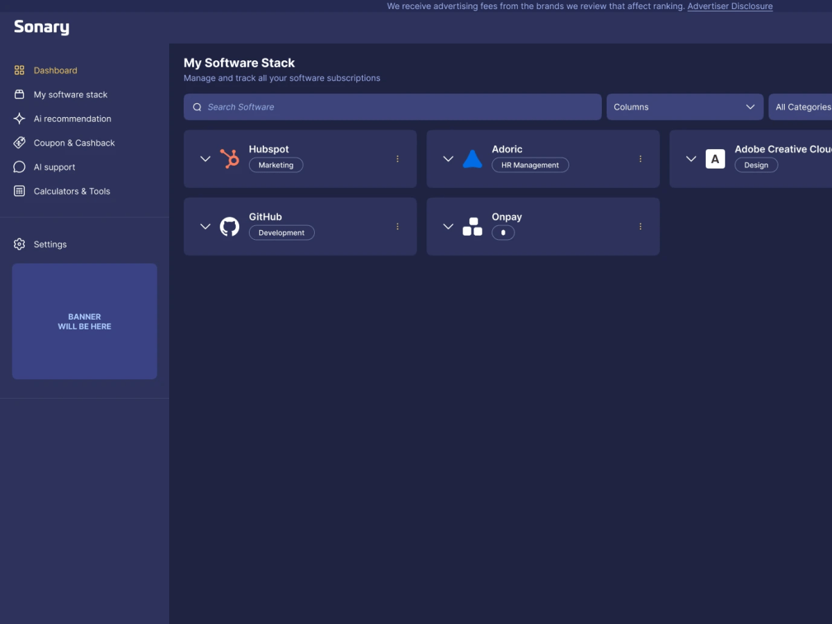 Sonary — Software Stack Manager