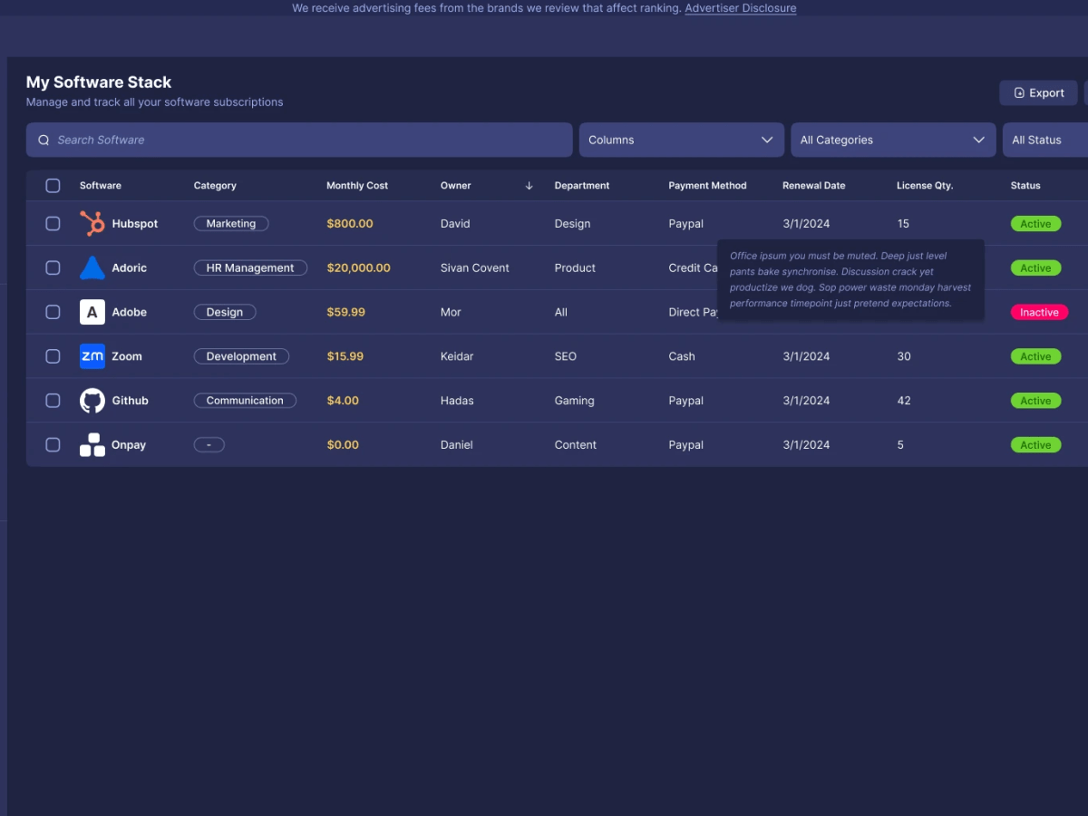 Sonary — Software Stack Manager
