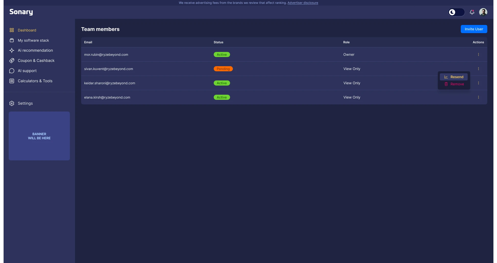 Sonary — Software Stack Manager