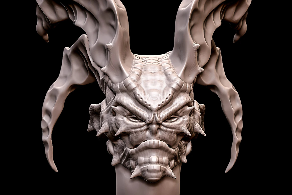 Horned demon — front