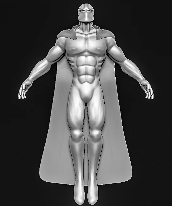 Caped figure — front