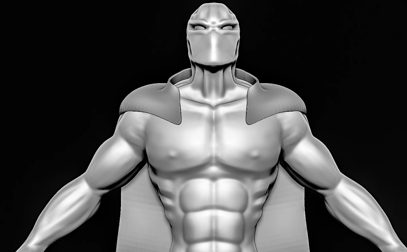 Caped figure — torso