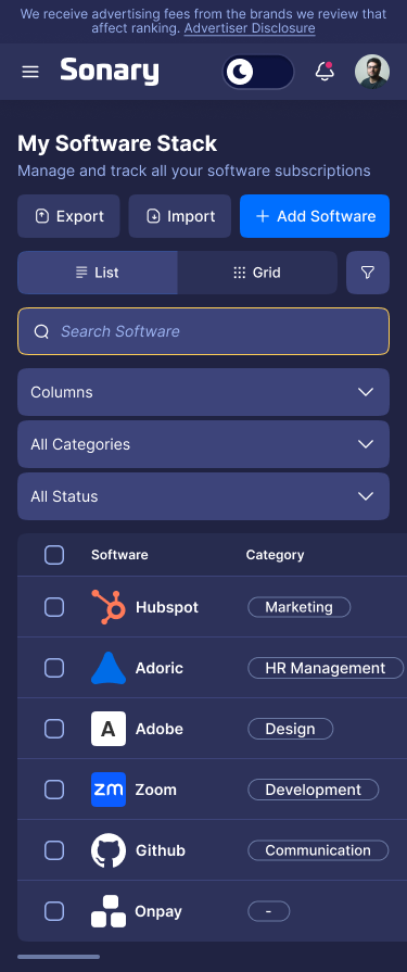 Sonary — Software Stack Manager