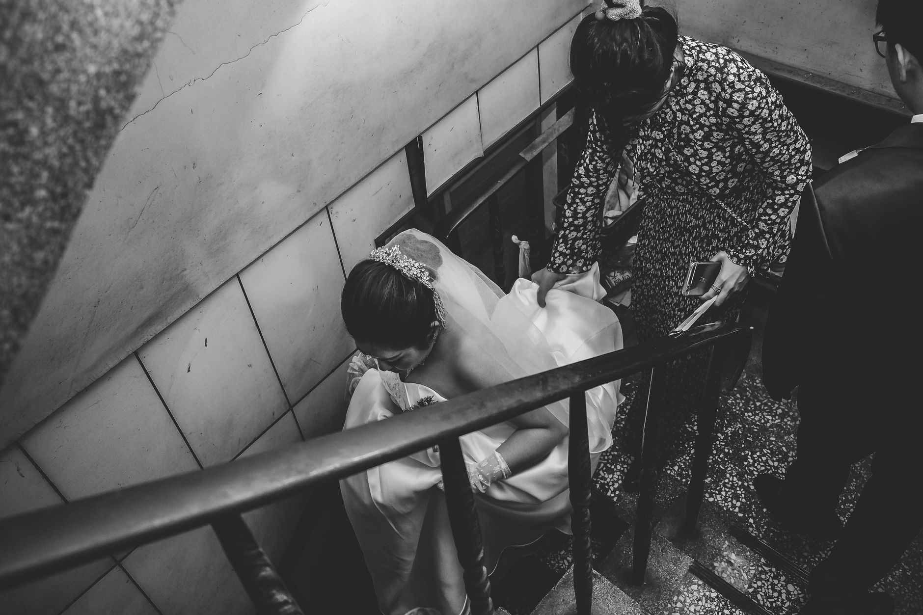 Bride wears repurposed dress at radio wedding