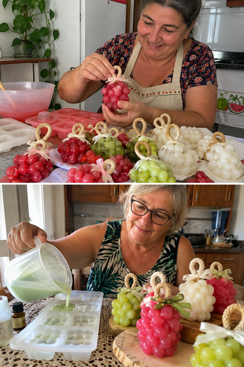 Sabonetes artesanais feitos por aluna