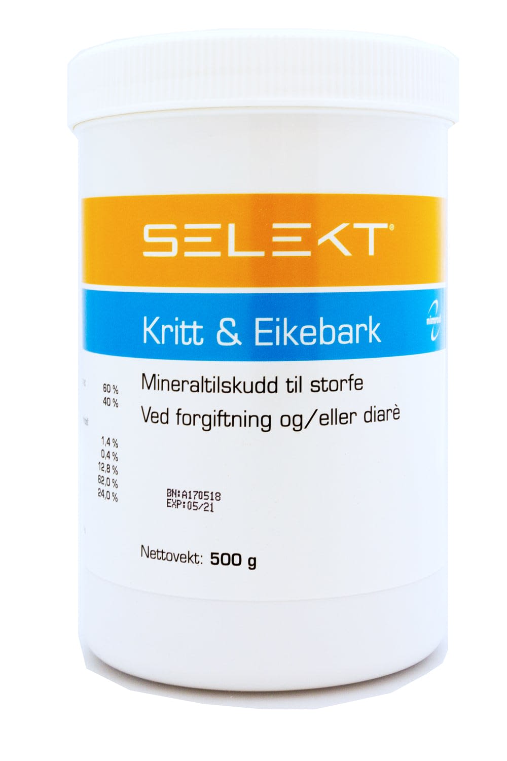 DATOVARE! Selekt Kritt & Eikebark 500 g / stk. Utløpsdato 31.01.2026