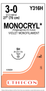 MONOCRYL 3-0 USP SH 70 cm / 36 stk. lilla - Y316H