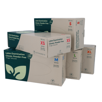 Vetnordic Hansker Latex, uten pudder, 100 stk