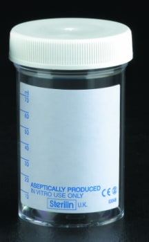 Prøveglass med skrukork plast 60 ml / stk.
