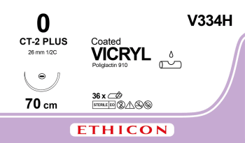 Vicryl 0 USP CT-2 70 cm / 12 stk. (eske = 3 x 12) - V334H