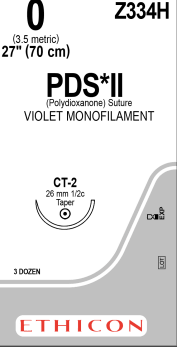 PDS II 0 USP CT-2 70 cm / 12 stk. (eske = 3 x 12)  - Z334H