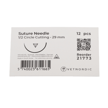 Vetnordic Suturnål, 1/2 circle cutting, 29 mm, 12 stk