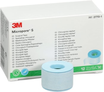 3M Micropore Silikon kirurgisk teip, 2770-1, 2.5 cm x 5 m, stk.