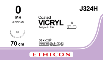 Vicryl 0 USP MH pluss 70cm 12 stk. (eske = 3 x 12) - J324H