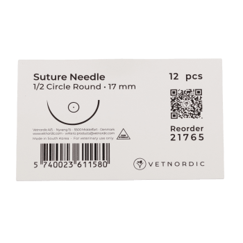 Vetnordic Suturnål, 1/2 circle round, 17 mm, 12 stk