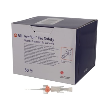 BD Venekateter Venflon Prosafety 1,1x32 mm 20g rosa, 50 stk.