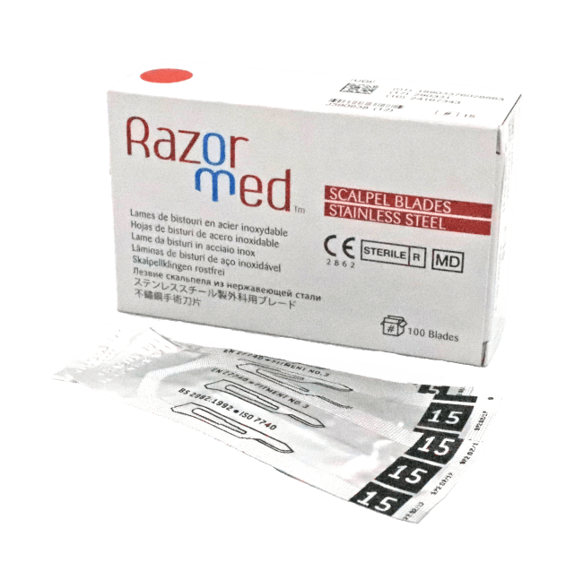 Razormed Skalpellblader Stainless Steel, 100 stk