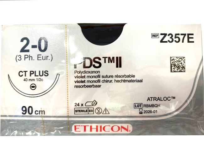 PDS II 2-0 USP CT Pluss 90 cm / 12 stk. (eske = 2 x 12) lilla - Z357E