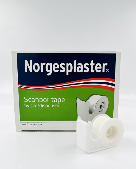 Scanpor med dispenser 2,5 cm x 10 m, 12 stk.