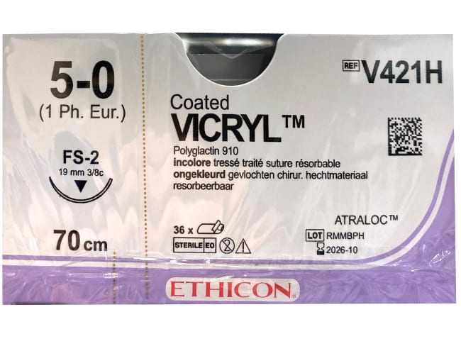 Vicryl 5-0 USP FS-2 45 cm / 12 stk. (eske = 3 x 12) -V391H