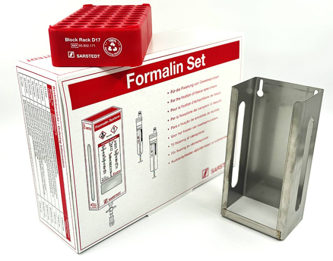 Startkit - Kampanje, Sarstedt Formalinsett med veggholder