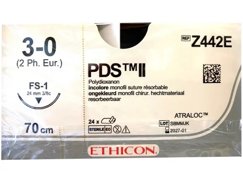 PDS II 3-0 USP FS-1 70 cmed 12 stk. (eske = 2 x 12) ufarget - Z442E