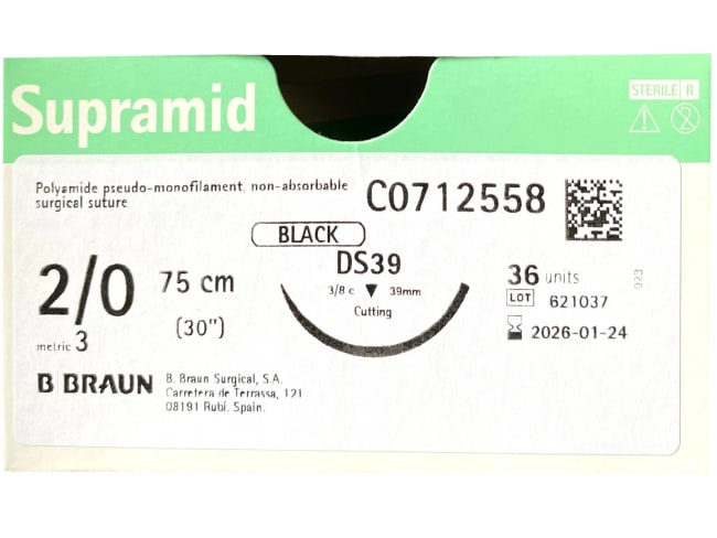 Supramid 2-0 USP DS39 75 cm 12 stk.